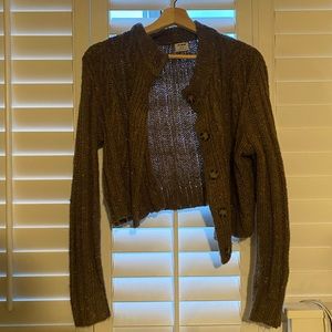 Cotton on brown knit cardigan